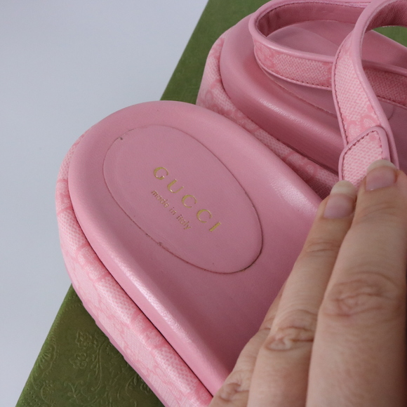Gucci 38 Candy Pink GG supreme Platform Y2K Chunky Platforms E787 - Picture 6 of 15